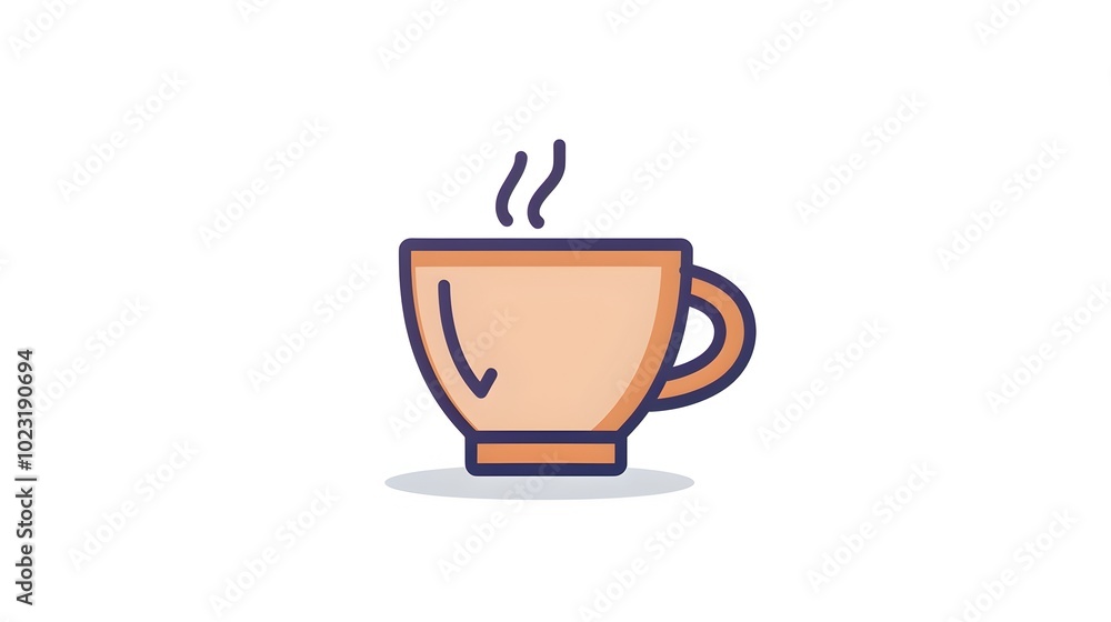 Minimalist Coffee Cup Icon with Steam Capturing Morning Routine Minimalist Coffee Cup Icon with Steam Capturing Morning Routine