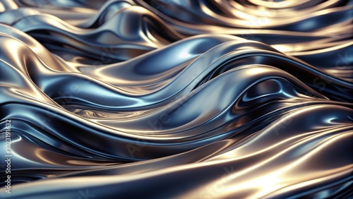 Abstract texture resembling flowing liquid metal, silver, metallic, shiny, fluid, molten, reflective