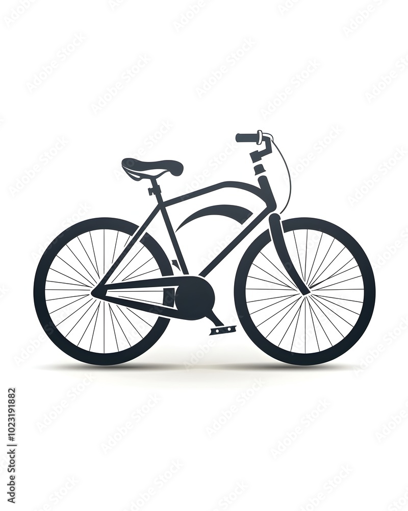 Obraz premium Stylized Bicycle Icon Representing Fitness Eco Friendly Transportation and Healthy Lifestyle on White Background