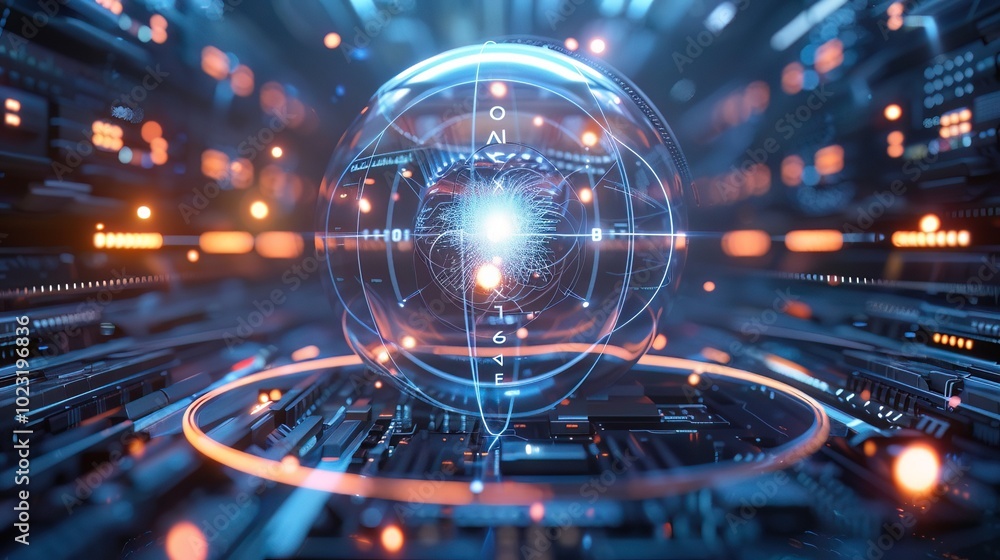 Fototapeta premium Quantum computing centers used for military strategy simulations, pushing the boundaries of digital defense
