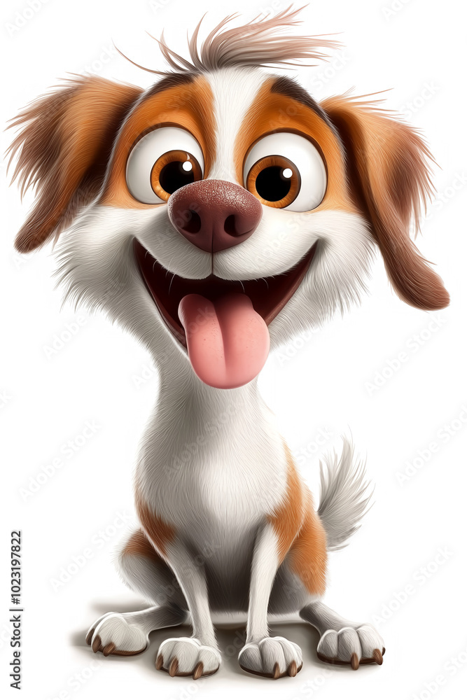 Fototapeta premium Happy cartoon puppy