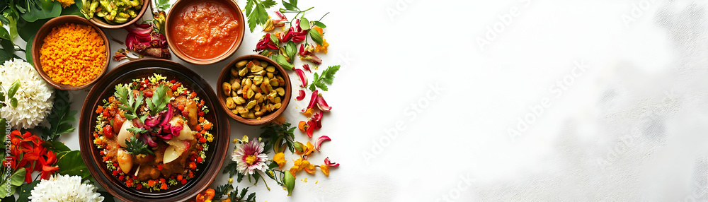 Thali with Sharad Purnima Joy Text Isolated on White Background - Camera Movement Pan Showing Detailed Thali Celebrating Festive Spirit Thali with Sharad Purnima Joy Text Isolated on White Background - Camera Movement Pan Showing Detailed Thali Celebrating Festive Spirit