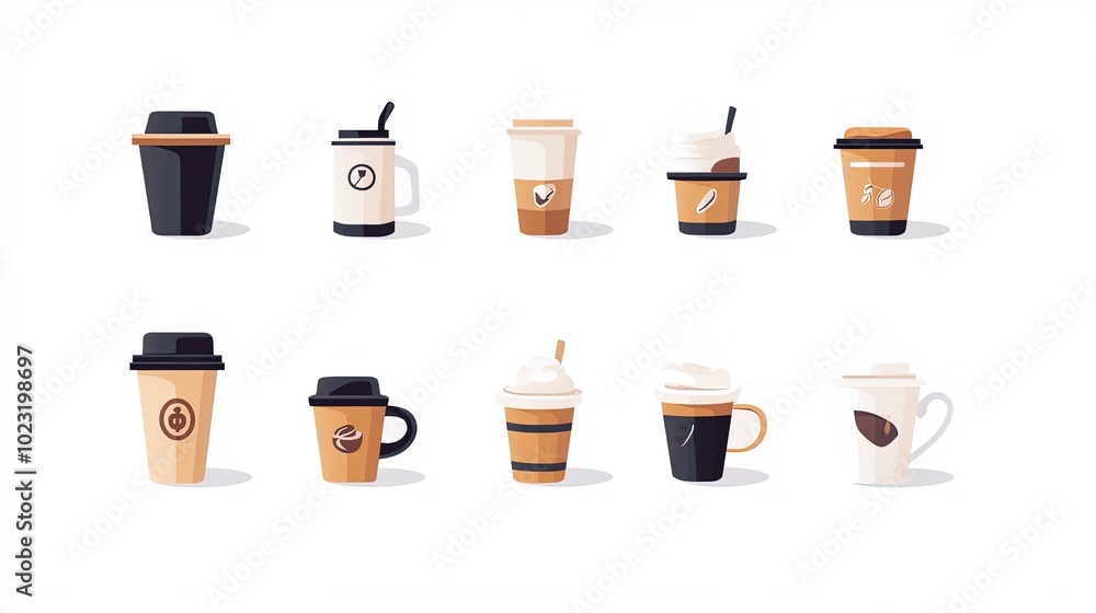 icon set about coffee icon set about coffee