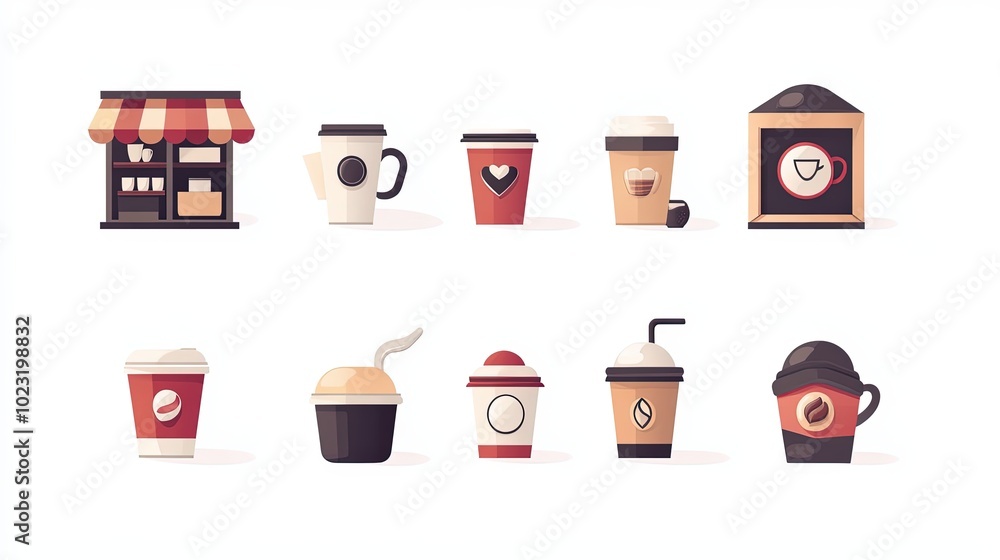 icon set about coffee icon set about coffee