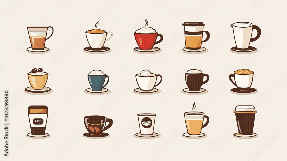 icon set about coffee icon set about coffee
