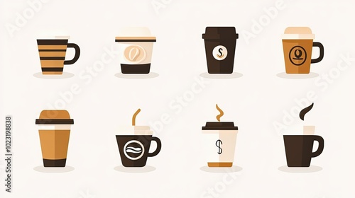 Wallpaper Mural  icon set  about coffee Torontodigital.ca