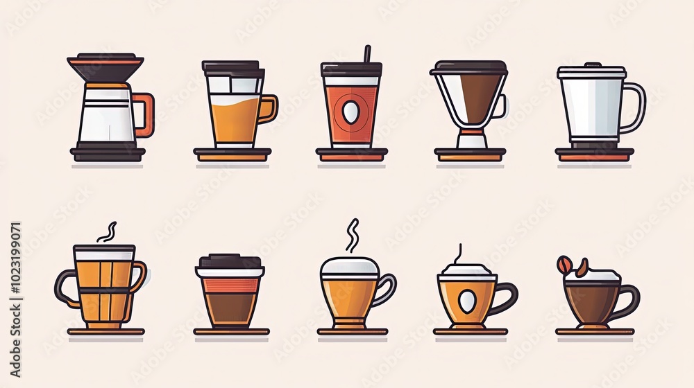 Fototapeta premium icon set about coffee