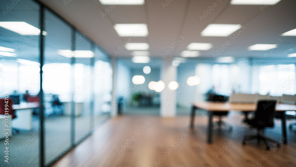 Blurred image of modern office interior with bokeh lights. Blurred image of modern office interior with bokeh lights.