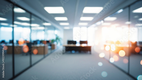 Wallpaper Mural Blurred image of modern office interior with bokeh lights. Torontodigital.ca