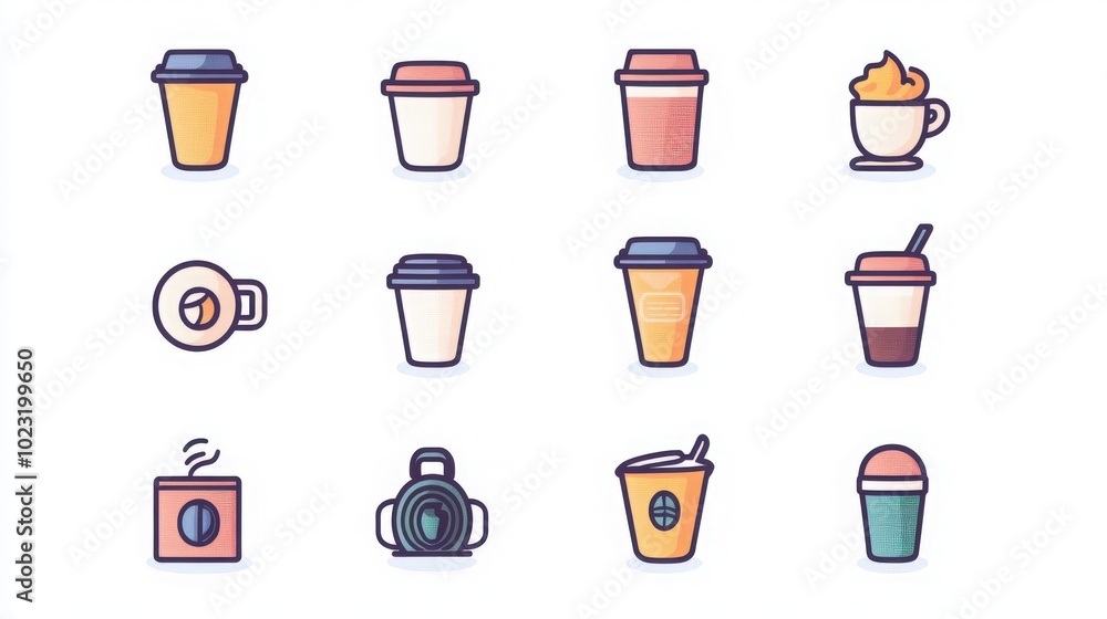 icon set about coffee icon set about coffee