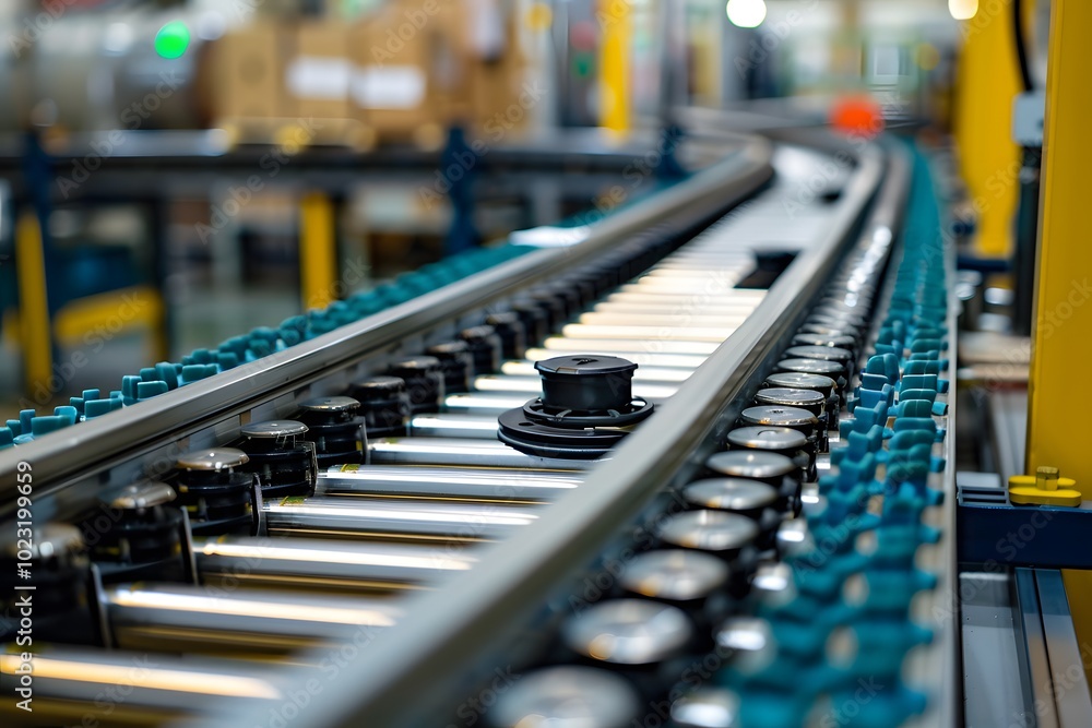 Modern Conveyor Belt System in a Warehouse Environment Modern Conveyor Belt System in a Warehouse Environment