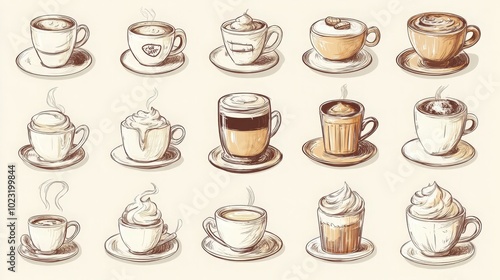  icon set about coffee