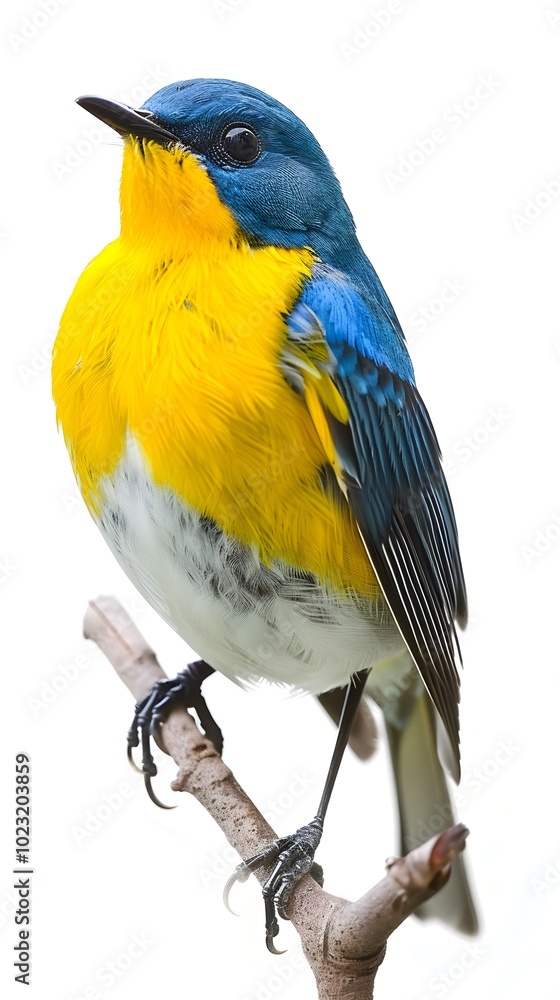 Fototapeta premium This is a close-up photo of a tropical parula bird AI generated pictures