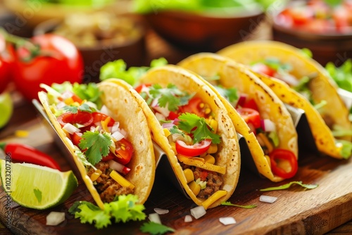 Delicious Tacos with Ground Beef, Tomatoes, and Onions