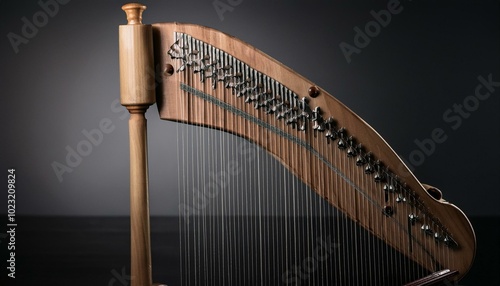 A hammered dulcimer displayed on clean background photo