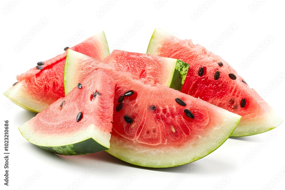 Freshly Cut Watermelon Slices Ready to Enjoy Freshly Cut Watermelon Slices Ready to Enjoy