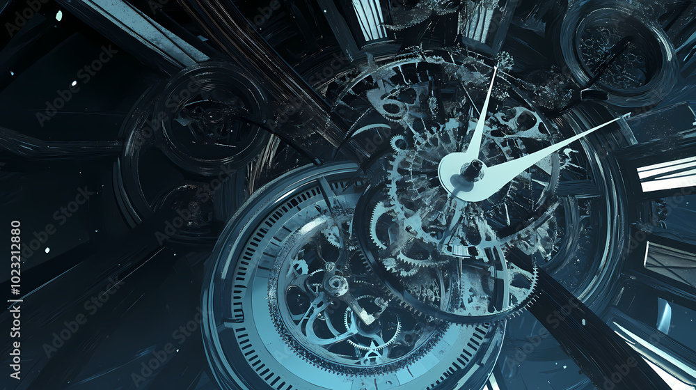 Obraz premium clock gear background and abstract . 3d, rendering, illustration