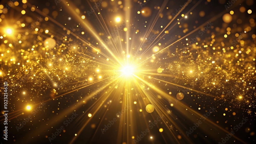 Dark yellow gold particle abstract background with falling and flicker light beam ray particles Dark yellow gold particle abstract background with falling and flicker light beam ray particles