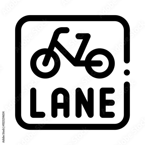 Bicycle Lane Sign line icon