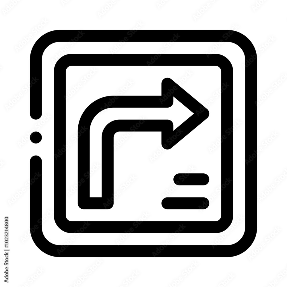 Right Turn Only Sign line icon Right Turn Only Sign line icon