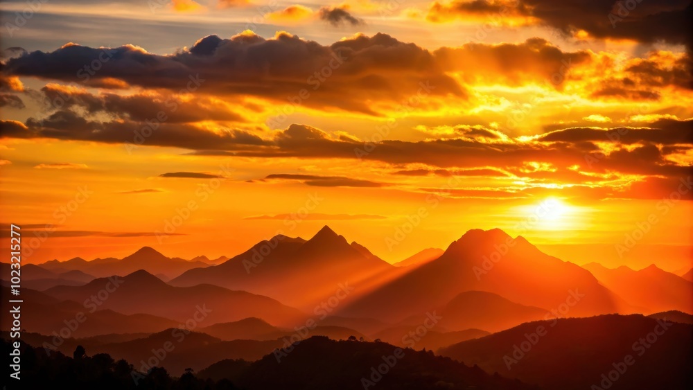Sunset casting a warm glow over the silhouetted mountains, mountain, sunset, dusk, sky, colors, horizon, landscape, nature Sunset casting a warm glow over the silhouetted mountains, mountain, sunset, dusk, sky, colors, horizon, landscape, nature