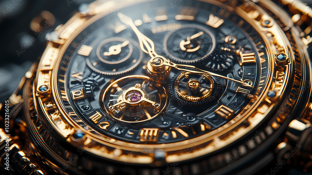 Obraz premium clock gear background and abstract . 3d, rendering, illustration