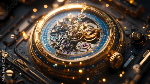 Wallpaper Mural clock gear background and abstract . 3d, rendering, illustration Torontodigital.ca