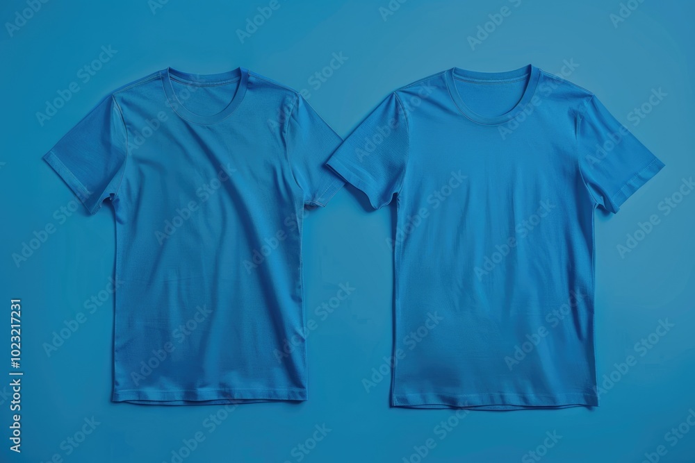 Blue blank t shirt mockup template design display. Blue blank t shirt mockup template design display.