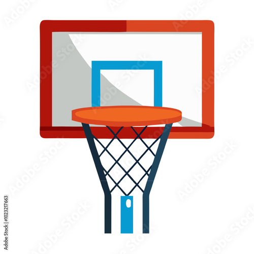 Basketball Hoop Icon: A vibrant and stylized illustration of a basketball hoop, capturing the essence of the game with its iconic design. Perfect for sports-themed projects, apps, and more. 