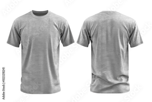Grey t shirt mockup template for print design presentation.