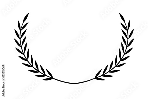 Laurel wreath | vector silhouette illustration on white background