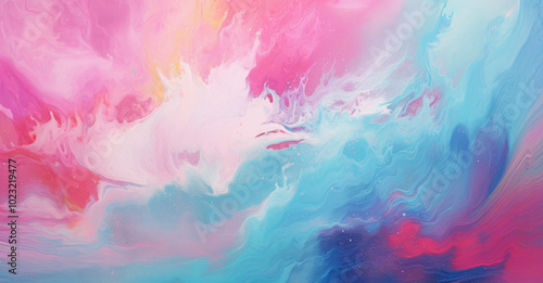 Mesmerizing swirls of pink and blue create a dreamy abstract background ideal for designs.