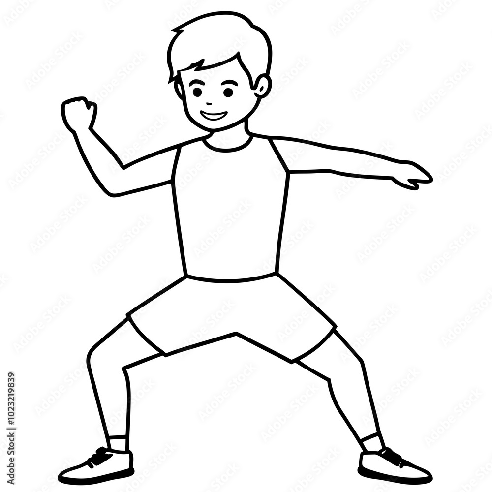 boy exercise on white background boy exercise on white background