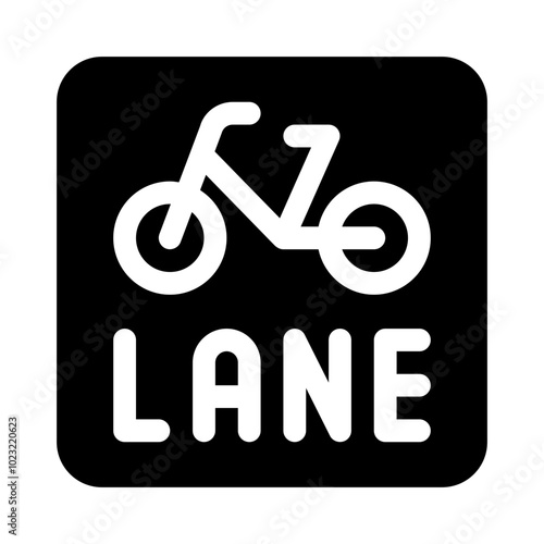 Bicycle Lane Sign glyph icon
