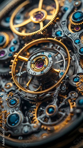 Wallpaper Mural clock gear background and abstract . 3d, rendering, illustration Torontodigital.ca