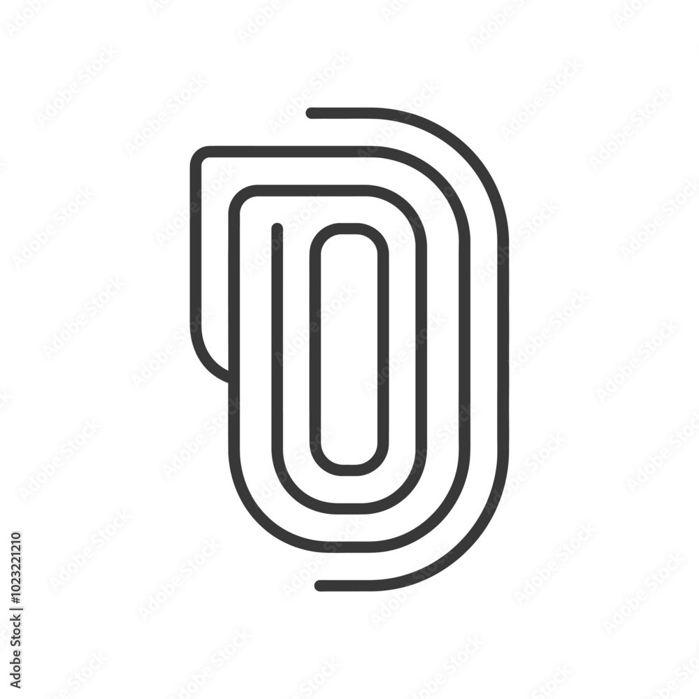 Stylized Outline of the Letter O with Additional Lines Stylized Outline of the Letter O with Additional Lines
