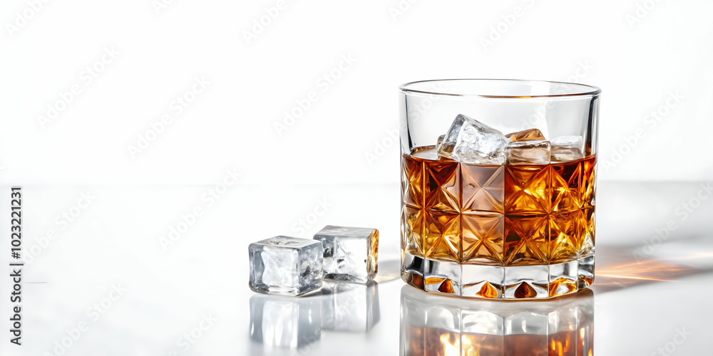 Luxurious Flat Glossy Granite Surface with Ice Cubes and Whiskey Glass - Close-Up Low Angle Shot Perfect for Sophisticated Whiskey Backgrounds in a Simple Vector Style Luxurious Flat Glossy Granite Surface with Ice Cubes and Whiskey Glass - Close-Up Low Angle Shot Perfect for Sophisticated Whiskey Backgrounds in a Simple Vector Style