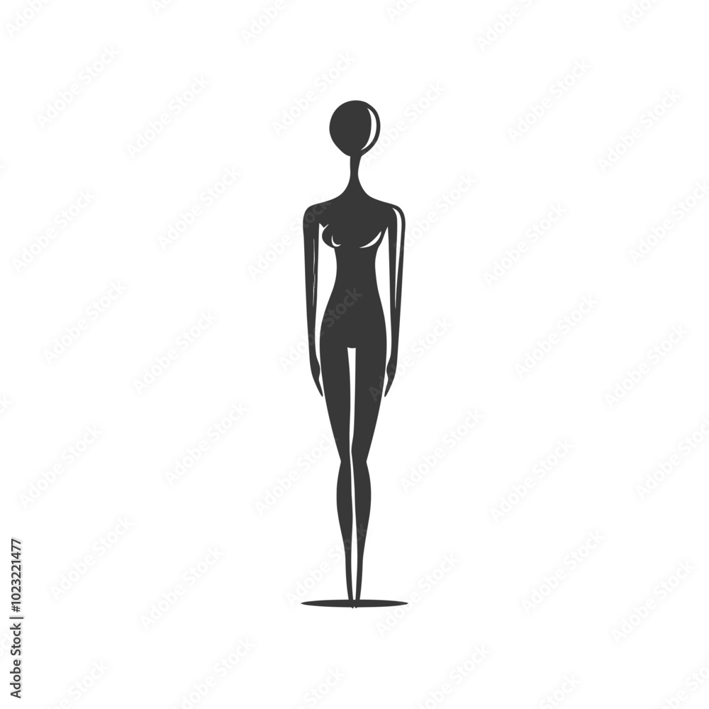 Stylized Silhouette of a Woman Standing Stylized Silhouette of a Woman Standing