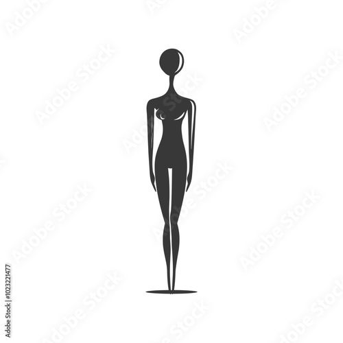 Stylized Silhouette of a Woman Standing