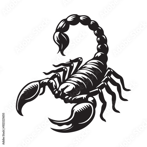Scorpion Logo Icon Symbol Silhouette Vector Art Isolated on White Background 