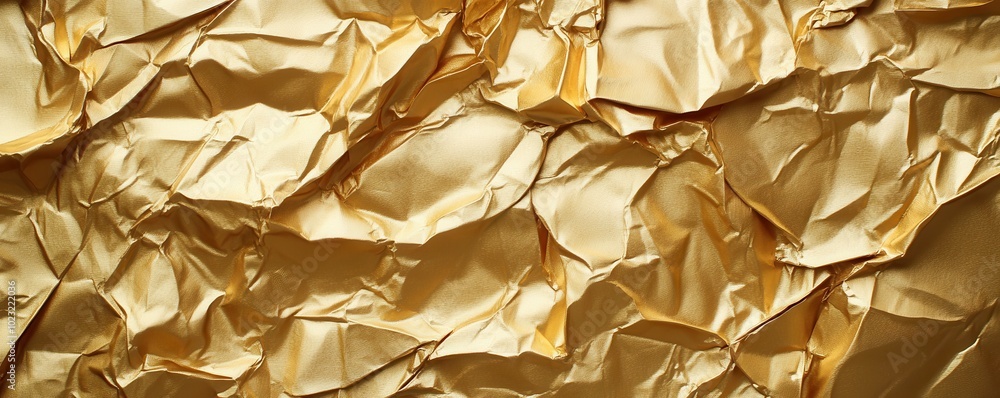Crinkled Gold Foil Texture with Metallic Shine Crinkled Gold Foil Texture with Metallic Shine