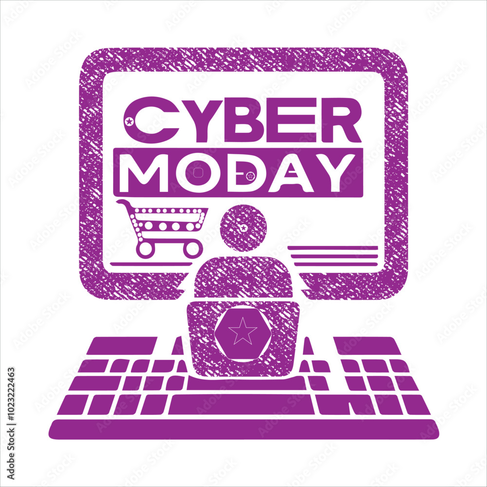 Cyber Monday Silhouette Vector Illustration in white background Cyber Monday Silhouette Vector Illustration in white background