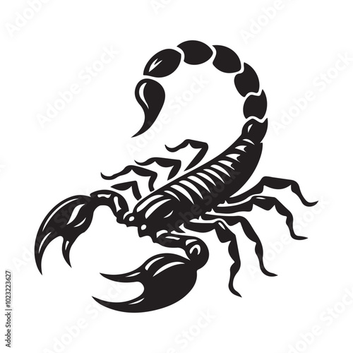 Scorpion Logo Icon Symbol Silhouette Vector Art Isolated on White Background 