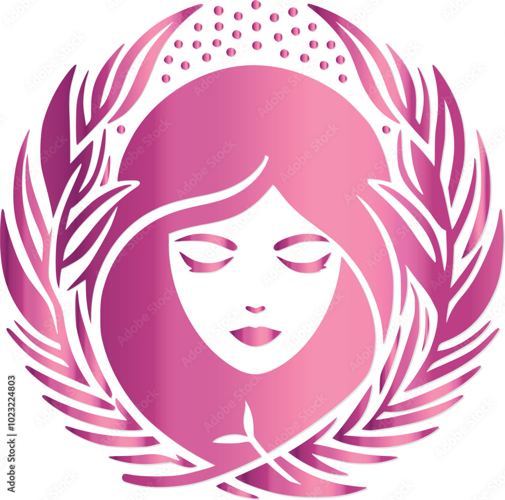Pink Ladies Fashion logo concept vector illustration on white background generated Ai Pink Ladies Fashion logo concept vector illustration on white background generated Ai