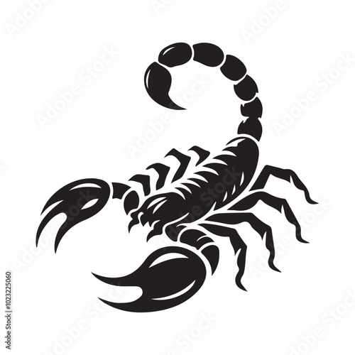 Scorpion Logo Icon Symbol Silhouette Vector Art Isolated on White Background 