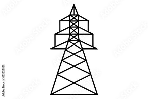 Power tower | vector silhouette illustration on white background