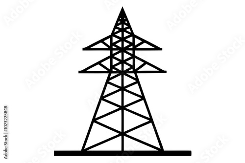 Power tower | vector silhouette illustration on white background