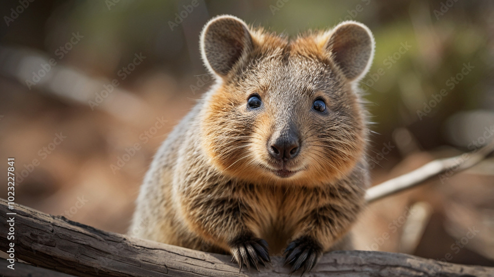 Portrait of a cute rodent quokka, a marsupial that is native to Australia Portrait of a cute rodent quokka, a marsupial that is native to Australia