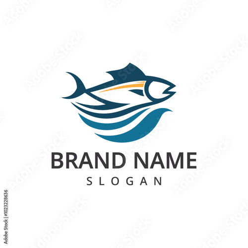 Tuna Fish Logo Design Illustration Seafood Logo Template
