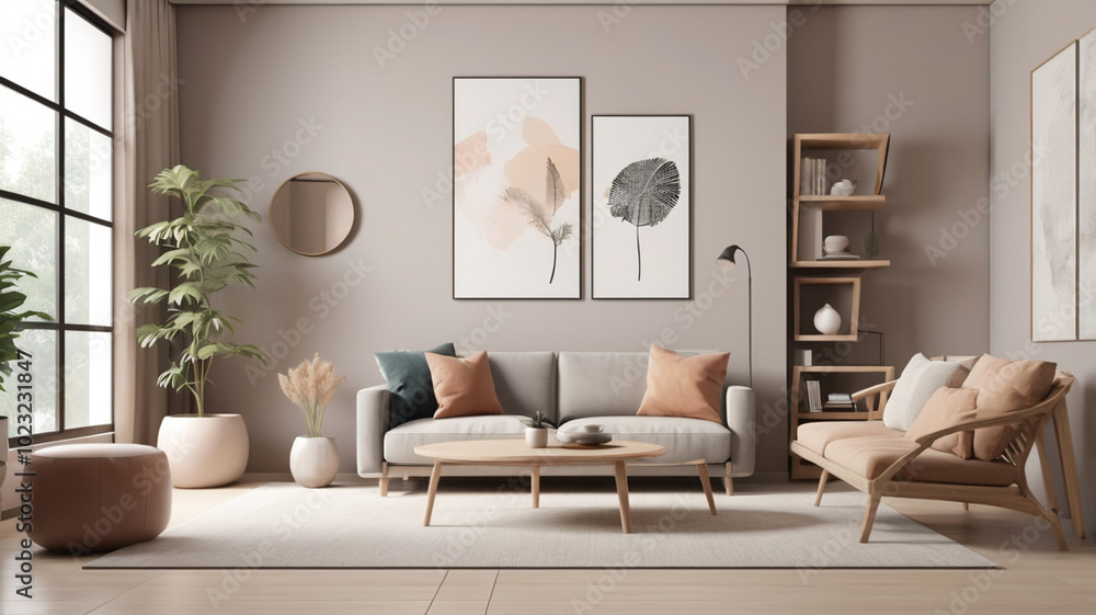 A modern sectional in muted tones paired with a vibrant abstract canvas, creating an energetic focal point that draws attention. A modern sectional in muted tones paired with a vibrant abstract canvas, creating an energetic focal point that draws attention.